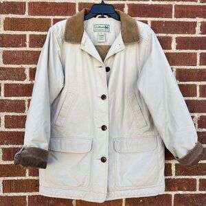 Vintage LL Bean Barn Chore Coat Jacket size Medium Corduroy Trim L.L. Bean
